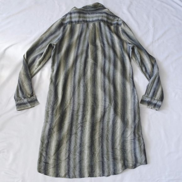 Comrags Striped Gray Midi Shirt Dress - Picture 2 of 6